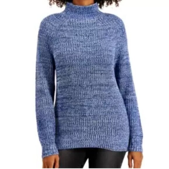NWT Style & Co Cotton Mock-Neck Sweater Cool Combo‎ Size M - Picture 1 of 8